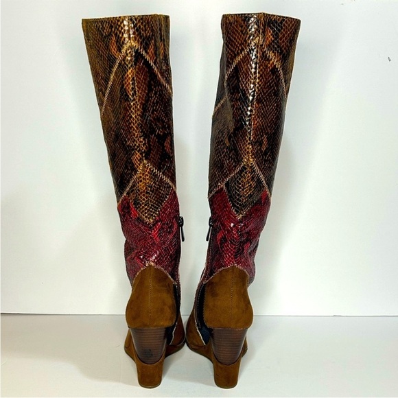 Jessica Simpson Women's Henlee Red Brown Faux Leather Knee-High Boots Size‎ 9 - Picture 4 of 5